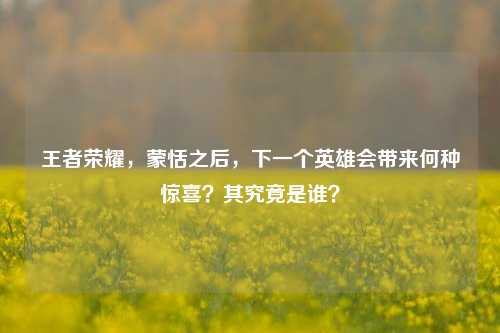 王者荣耀，蒙恬之后，下一个英雄会带来何种惊喜？其究竟是谁？