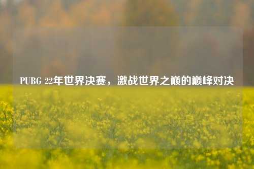 PUBG 22年世界决赛，激战世界之巅的巅峰对决