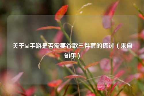 关于lol手游是否需要谷歌三件套的探讨(来自知乎)