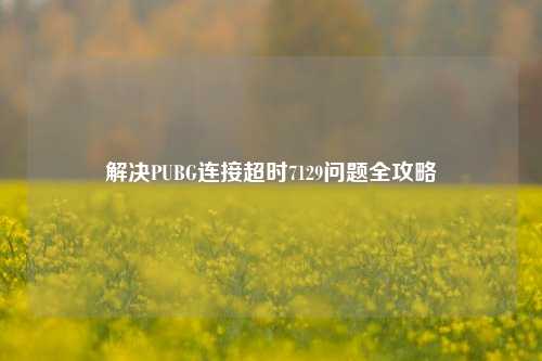 解决PUBG连接超时7129问题全攻略