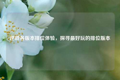 逆战各版本排位体验，探寻最好玩的排位版本