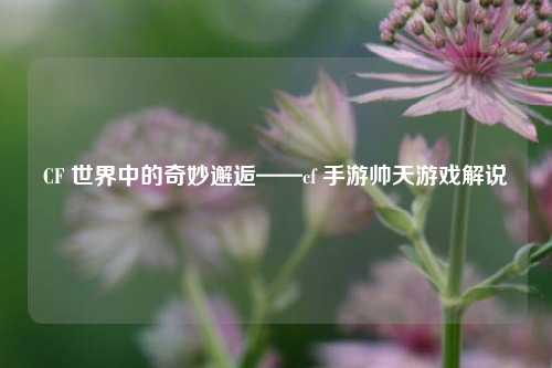 CF 世界中的奇妙邂逅——cf 手游帅天游戏解说