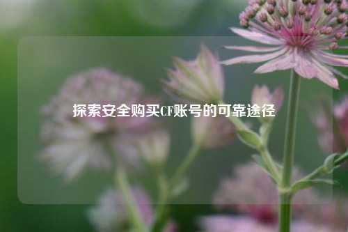 探索安全购买CF账号的可靠途径