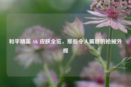 和平精英 AK 皮肤全览,那些令人瞩目的枪械外观