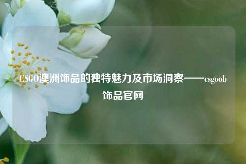CSGO澳洲饰品的独特魅力及市场洞察——csgoob饰品官网