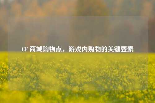 CF 商城购物点,游戏内购物的关键要素
