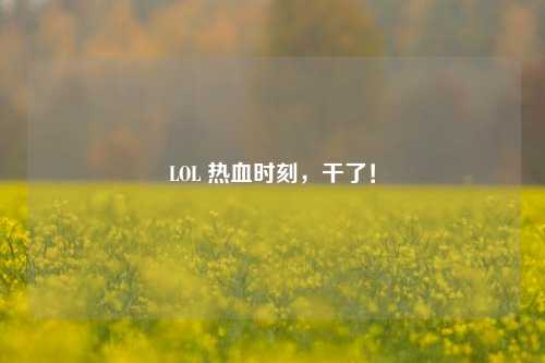 LOL 热血时刻，干了！