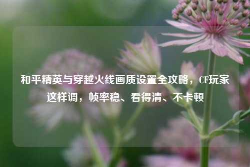 和平精英与穿越火线画质设置全攻略，CF玩家这样调，帧率稳、看得清、不卡顿