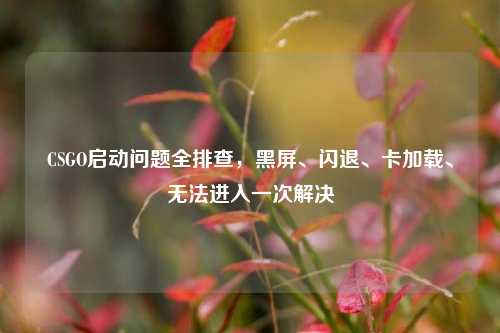 CSGO启动问题全排查，黑屏、闪退、卡加载、无法进入一次解决