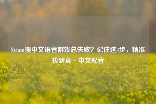 Steam搜中文语音游戏总失败?记住这3步,精准找到真·中文配音