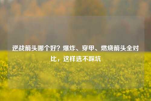 逆战箭头哪个好？爆炸、穿甲、燃烧箭头全对比，这样选不踩坑