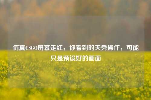 仿真CSGO屏幕走红，你看到的天秀操作，可能只是预设好的画面
