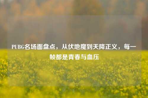 PUBG名场面盘点，从伏地魔到天降正义，每一帧都是青春与血压