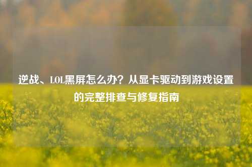逆战、LOL黑屏怎么办？从显卡驱动到游戏设置的完整排查与修复指南