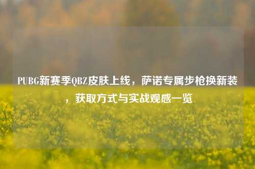 PUBG新赛季QBZ皮肤上线，萨诺专属步枪换新装，获取方式与实战观感一览