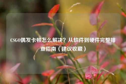 CSGO偶发卡顿怎么解决？从软件到硬件完整排查指南（建议收藏）