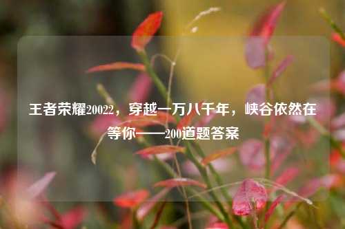 王者荣耀20022，穿越一万八千年，峡谷依然在等你——200道题答案