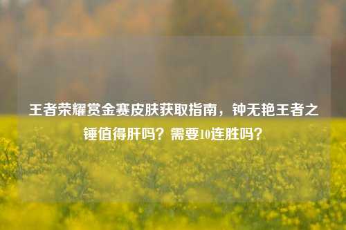 王者荣耀赏金赛皮肤获取指南，钟无艳王者之锤值得肝吗？需要10连胜吗？