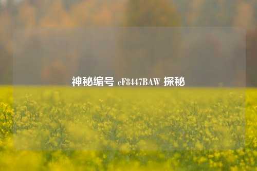 神秘编号 cF8447BAW 探秘