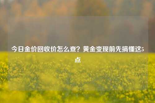 今日金价回收价怎么查？黄金变现前先搞懂这5点